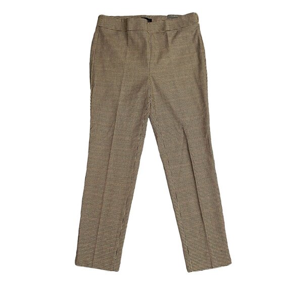 Talbots petite women's 6P chatham ankle length slim leg cream black red check - Picture 1 of 7